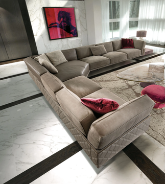 RITUAL - Corner leather sofa by Longhi - view 3