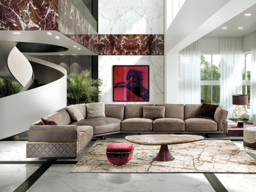 RITUAL - Corner leather sofa by Longhi - view 2