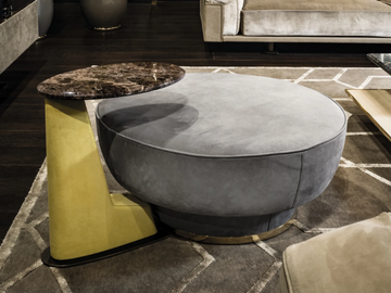 VINCENT - Round pouf by Longhi - view 2