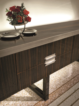 ARMAND - Wooden sideboard with integrated lighting by Longhi - view 3
