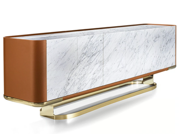 CONCORD - Double-sided marble and leather sideboard by Longhi - view 2