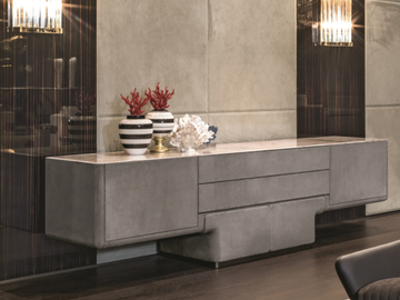 DO - Leather sideboard with drawers by Longhi - view 2