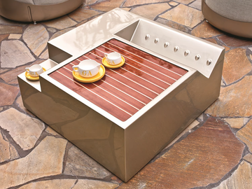ROADSTER - Square garden side table with tray by Longhi - view 2