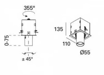 MINI SIGHT 1 - LED adjustable square metal spotlight by Lucifero's - view 3