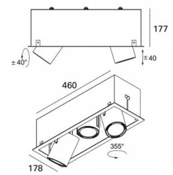 SIGHT FRAME 3F - LED multiple adjustable metal spotlight by Lucifero's - view 3