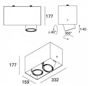 SIGHT MINIMAL 2M - LED adjustable rectangular metal spotlight by Lucifero's - view 3