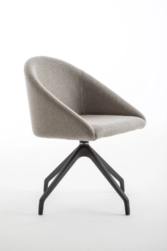 BLOOM M - Swivel fabric chair with armrests by Luxy - view 3