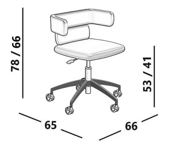 CLUSTER - Height-adjustable fabric office chair with armrests with 5-Spoke base by Luxy - view 3