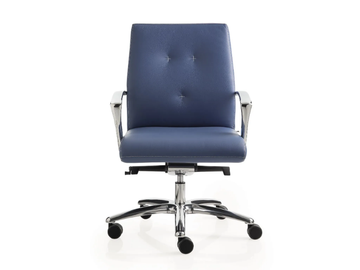 ONE - Leather office chair with castors with 5-Spoke base by Luxy - view 2