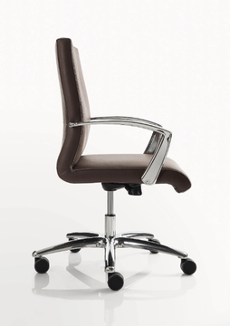 ONE - Leather office chair with castors with 5-Spoke base by Luxy - view 3