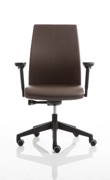 SMARTOFFICE - Leather office chair with castors with armrests by Luxy - view 3