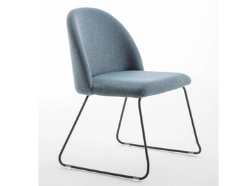 BLOOM S - Sled base fabric chair by Luxy - view 2