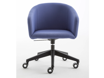 BLOOM XL - Fabric chair with castors with armrests by Luxy - view 2