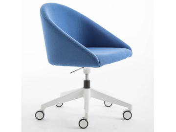 BLOOM M - Fabric chair with castors with armrests by Luxy - view 3