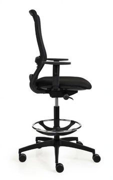 POP - Mesh office stool with 5-Spoke base with footrest by Luxy - view 3