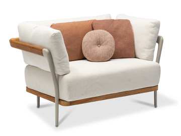 FLOWS - Upholstered fabric garden armchair with armrests by MANUTTI - view 3