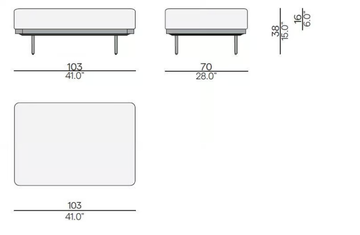 FLOWS - Rectangular fabric pouf by MANUTTI - view 3