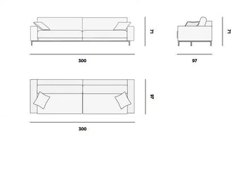 ZENDO SENSE - 3 seater fabric garden sofa by MANUTTI - view 3