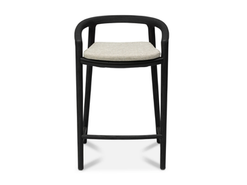 SOLID - High teak stool with back by MANUTTI - view 3