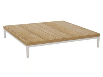 ZENDO SENSE - Low teak and metal coffee table by MANUTTI - view 2