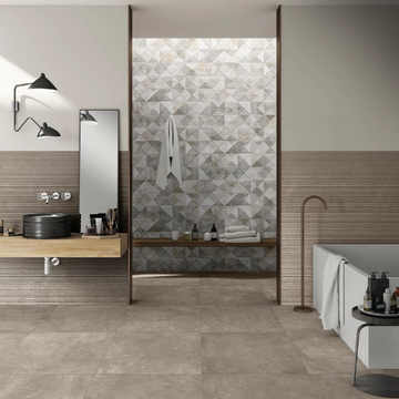 BOSTON RIGE MUD - Porcelain stoneware wall tiles with concrete effect by MARINER - view 3