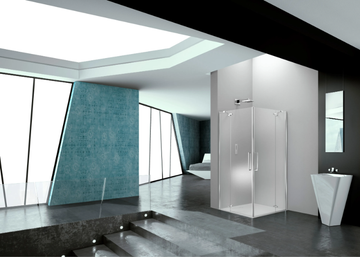 PRISMA 2.0 - Square glass shower cabin with hinged door by MEGIUS - view 3