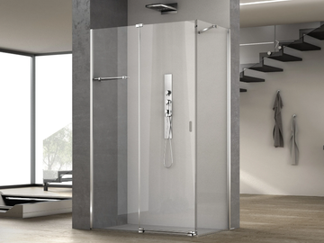 ILLUSION - Corner glass shower cabin with sliding door by MEGIUS - view 3