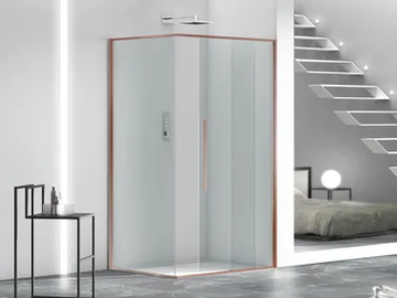 ZEN - Corner glass shower cabin with sliding door by MEGIUS - view 2