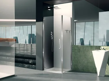 PRISMA 1.0 - Corner glass shower cabin with hinged door by MEGIUS - view 2