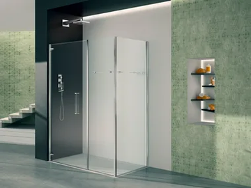 PRISMA 1.0 - Corner glass shower cabin with hinged door by MEGIUS - view 2
