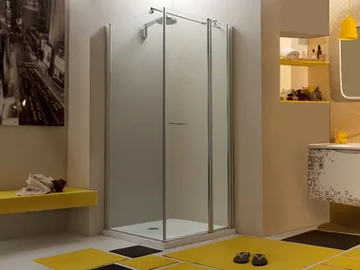 WEB 1.1 A 1/2+F - Corner glass shower cabin with hinged door by MEGIUS - view 2