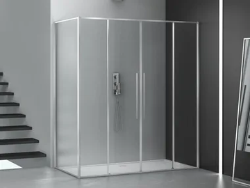 ZEN - Corner glass shower cabin with sliding door by MEGIUS - view 2