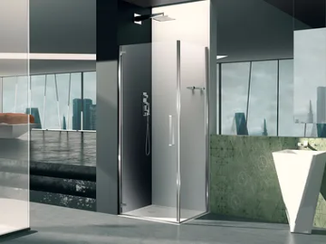 PRISMA 1.0 - Corner glass shower cabin with hinged door by MEGIUS - view 2