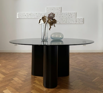 GIORGIA - Round glass table and lacquered base by MG12 - view 3
