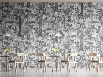 BLACK&WHITE - Panoramic wallpaper with floral pattern by MILLE997 - view 2