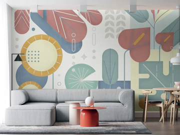 GEOFLO - Geometric wallpaper with floral pattern by MILLE997 - view 2