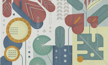 GEOFLO - Geometric wallpaper with floral pattern by MILLE997 - view 3