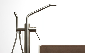 CORSIVO 118711T - Floor standing stainless steel bathtub mixer by MINA - view 3
