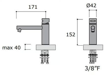 GIOTTO 7180 - 1 hole stainless steel washbasin mixer by MINA - view 3