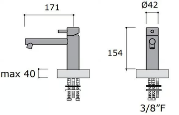 STIRIANA 2061 - 1 hole stainless steel washbasin mixer by MINA - view 3