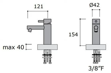 STIRIANA 2251 - Countertop single handle stainless steel washbasin mixer by MINA - view 3