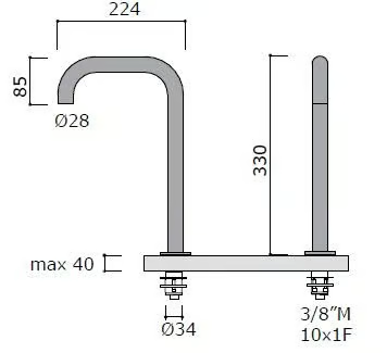 STIRIANA 6300-6100 - Countertop stainless steel washbasin mixer by MINA - view 3