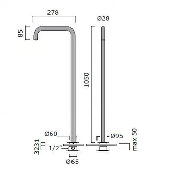 STIRIANA 6328T+6190 - 2 hole countertop washbasin mixer by MINA - view 3