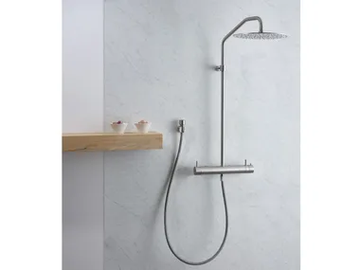 CORSIVO 11TH340-55100-0711-G6F - Wall-mounted thermostatic stainless steel shower panel with overhead shower by MINA - view 2