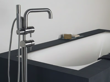 STIRIANA 6780400T - Floor standing stainless steel bathtub mixer with hand shower by MINA - view 3