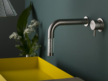 REVITRUM 12551-6100 - 2 hole wall-mounted single handle Glass and Stainless Steel washbasin mixer by MINA - view 2