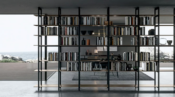 UNLIMITED - Open floor-ceiling mounted bookcase by MODULNOVA - view 3