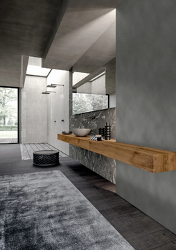 BLADE - Tall natural stone bathroom cabinet with integrated lighting by MODULNOVA - view 3