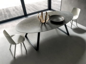 BLADE - Oval porcelain stoneware dining table by MODULNOVA - view 2