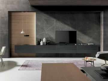 BLADE - Oak TV wall system by MODULNOVA - view 2